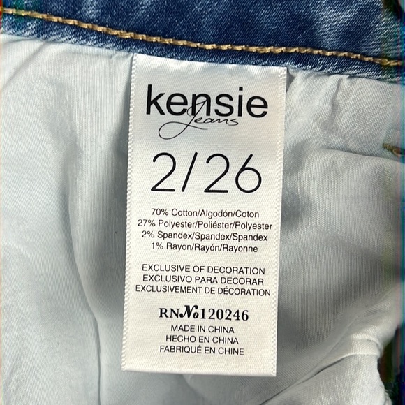 Kenzie Cropped Straight Leg Frayed Hem Embroidery Jeans Sz: 2/26 - Picture 7 of 11